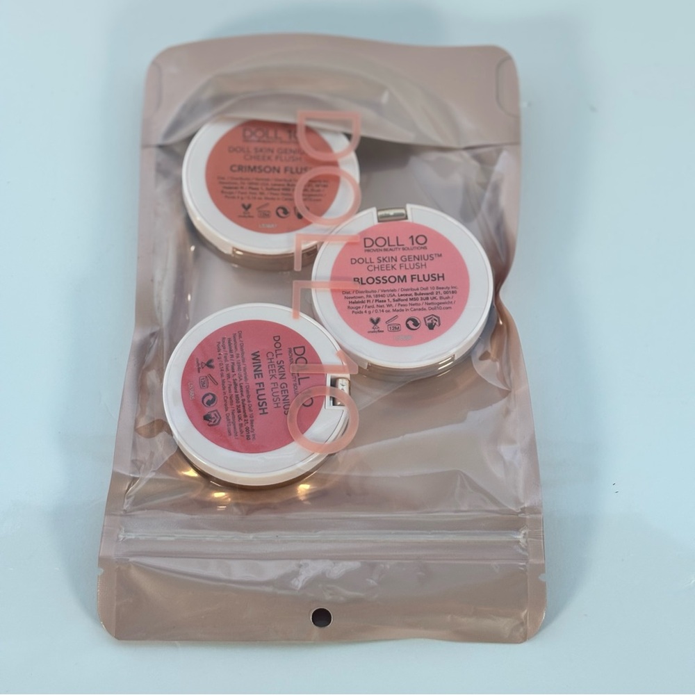 DOLL 10- Doll Skin Genius -You Go Girl Cheek Flush 3pc Set Crimson Blossom Wine